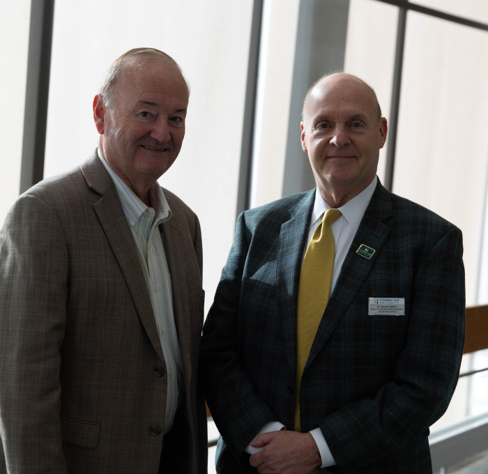 David Weiss and Ron Colbert at Gold Key breakfast in Hammond Main Lounge.