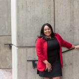 Alexandra Valdez '15 at Boston City Hall