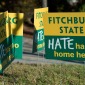 Hate Has No Home Here signage on quad