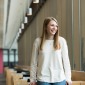 Portrait of student Madelyn Covino in library