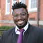 David Demosthenes '17 on quad in front of Edgerly Hall