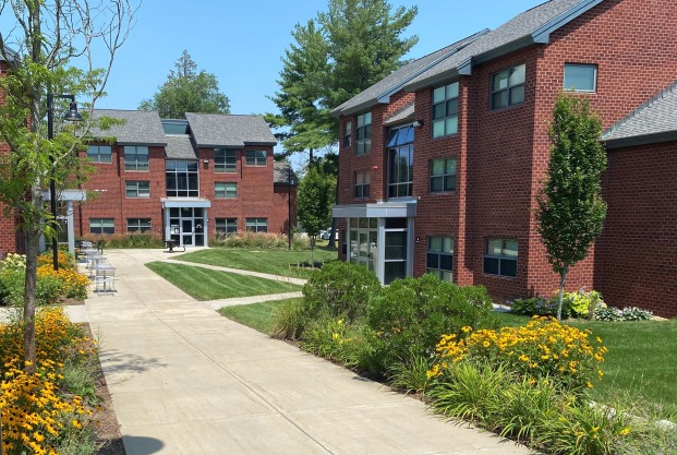 View of the townhouses one of the many residence halls here on campus