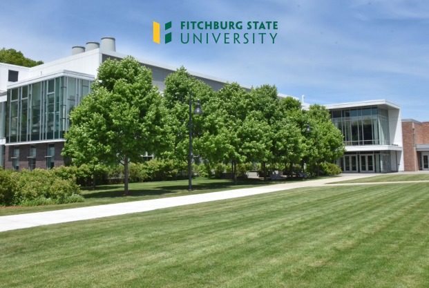 Meeting background of Antonucci Science Building with logo up top