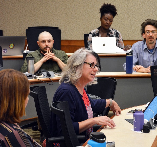 Image of faculty members in classroom at Percival