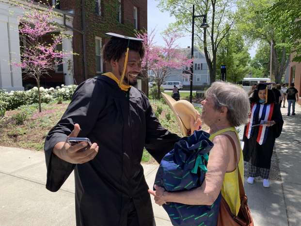 Graduating student Daniel Robinson and Professor Emeritus Christine Cosgrove