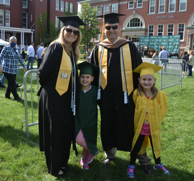 MBA graduate Katie Richards and family