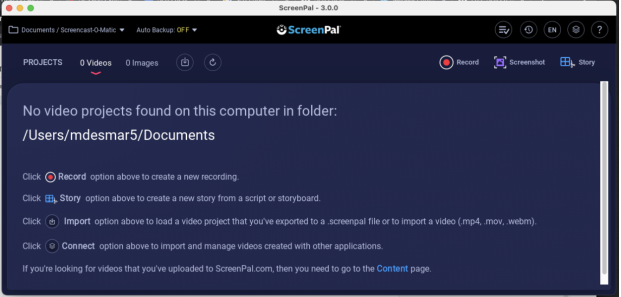A user's ScreenPal video library.