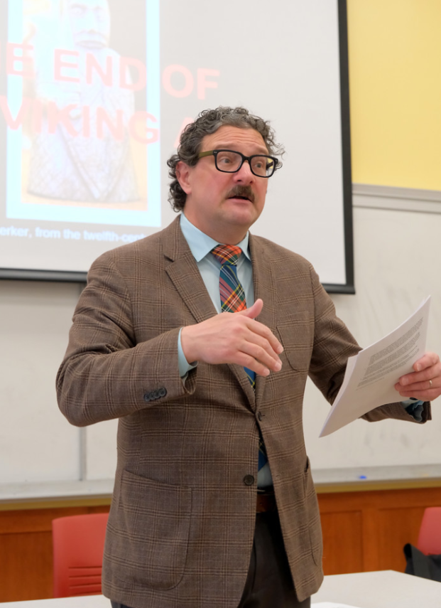 Professor Daniel Sarefield teaching in Percival Hall