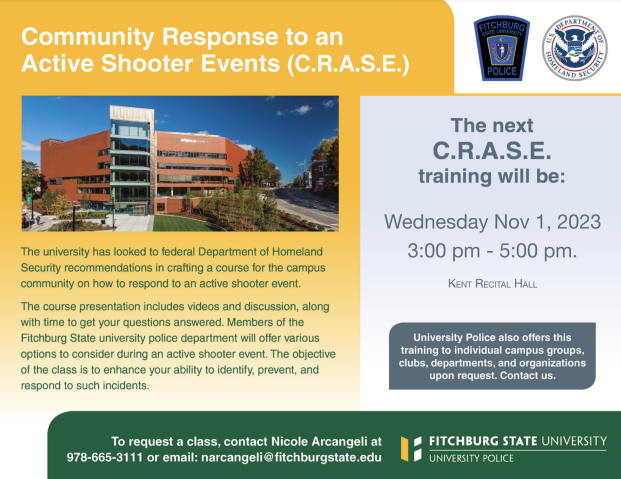 CRASE poster for Nov 1 2023