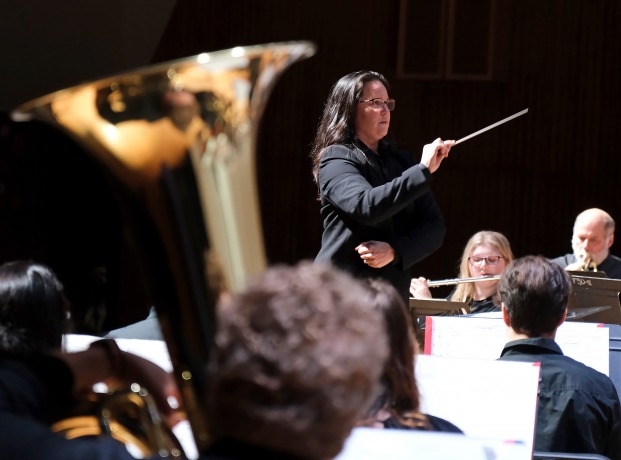 Concert Band with Amy McGlothlin conducting in Weston Auditorium