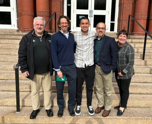 Steven Martinez, center, with Werner Thissen, Michael Hove, Christopher Adams and Jannette McMenamy