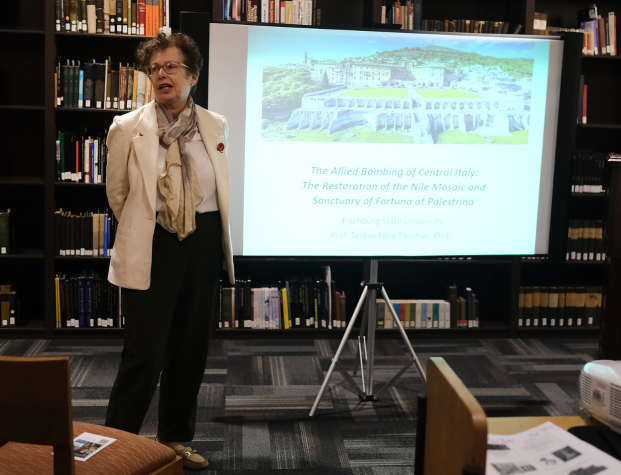Professor Teresa Thomas at book talk in Center for Faculty Scholarship