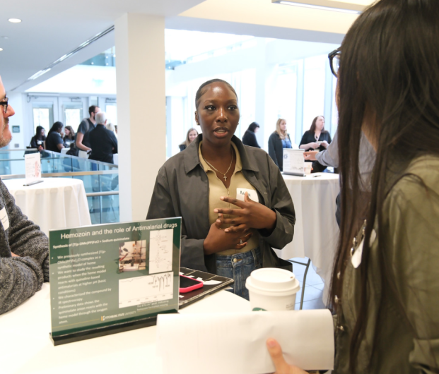 Biology student Adama Bangura at research talk