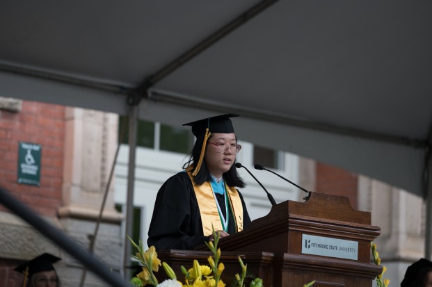 Valedictorian Jyy Rose Liang speaks on May 18 2024