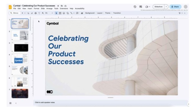 Screenshot of adding gifs and stickers to Google Slides
