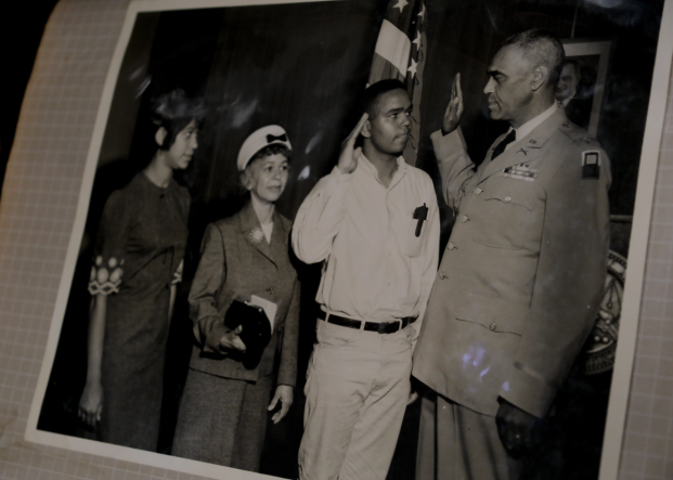 Vintage photograph of 1st Lt. Ted Thompson