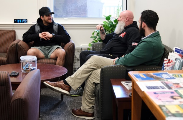 Students talking in the Veterans Center