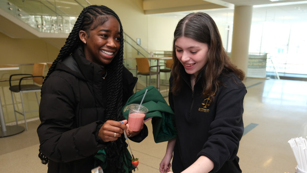 Students in Hammond with strawberry treats.