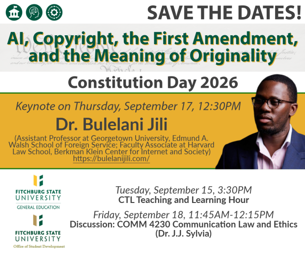 Constitution Day events - AI, Copyright, the First Amendment and the Meaning of Originality.