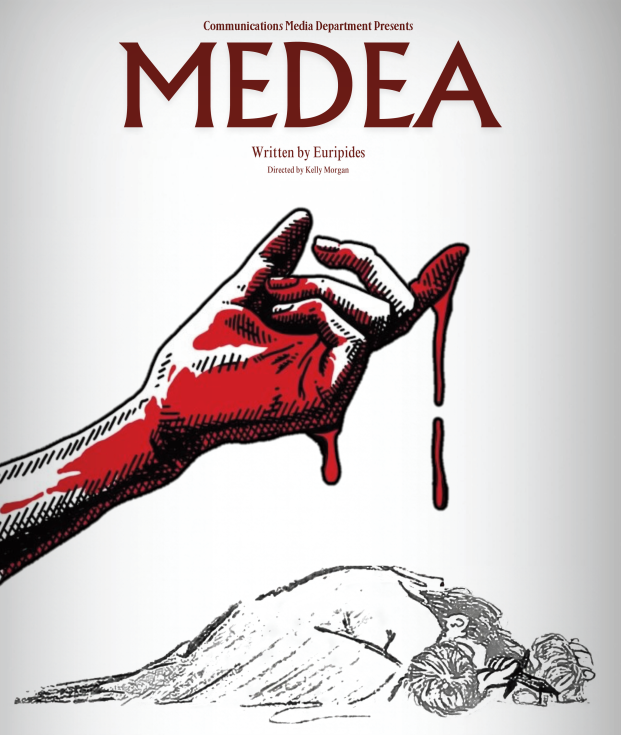 Medea Poster with bloody hand.