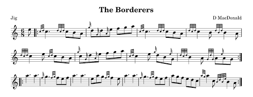 Sheet music for "The Borderers" by D. MacDonald