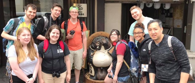 Students and faculty in the Game Design Program to Japan