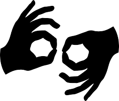 Symbol showing American Sign Language
