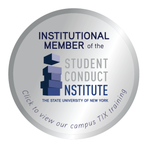 Institutional Member of the Student Conduct Institute The State University of New York Click to view our campus TIX training