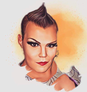 headshot drawing of Nikita LeFemme