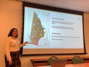 Paulina Torres presenting on GIS Internship with the Town of Shirley