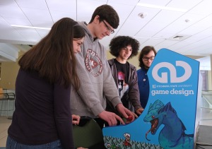 Students in Hammond playing video game at Visions 2024
