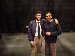 Portrait of students Gabriel Mangrum and Christian Dedier at theater festival
