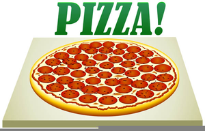 Clipart of Pepperoni Pizza Pie