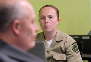 Kayla Forbes Student Officer in 8th ROC during classroom session