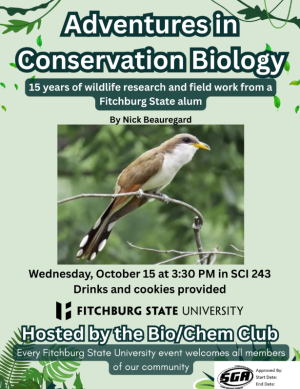 Poster for Bio Chem Club talk Oct 15 2025