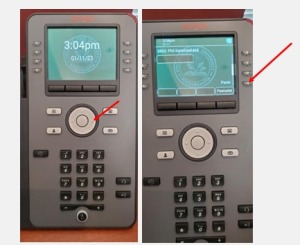 Photo of phones with panic button highlighted. 