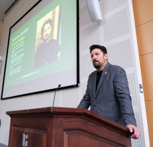 Keynote speaker Dustin Hodge at First Generation Celebration