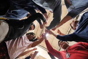 Falcon Friends huddle up at the Rec Center