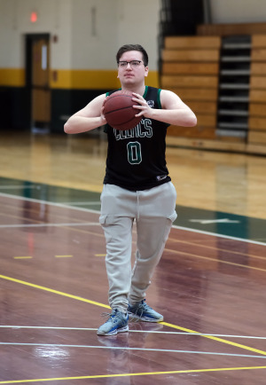 Falcon Friends Ryan Ashline playing basketball