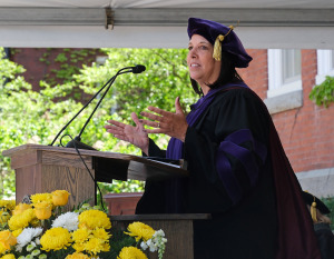 Lt. Gov. Kim Driscoll delivers her commencement address