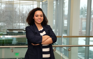 Seferine Baez alumni president poses