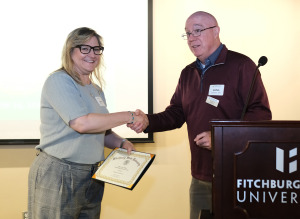 Alumni Association President John Garten with Linda Alvarez