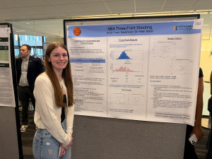 Female student with her Math Poster Presentation at Undergrad Research Conference.