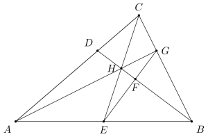 Picture of a math triangle with each side labelled. 