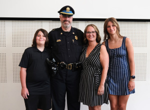 Swearing in ceremony for Andrew Lamarche Deputy Chief with family