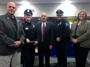 Fitchburg State Police officers with faculty members