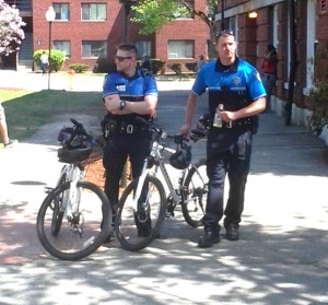 Two FSUPD officers with bicycles