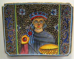 Mosaic of a man in colorful clothing