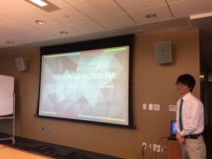 Li Zin presenting at the Spring 2018 Undergraduate Conference on Research and Creative Practice