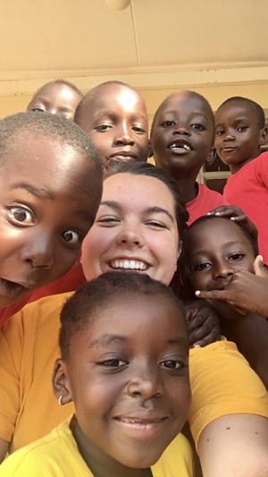 Megan Steiger at Nambale Magnet School in Africa